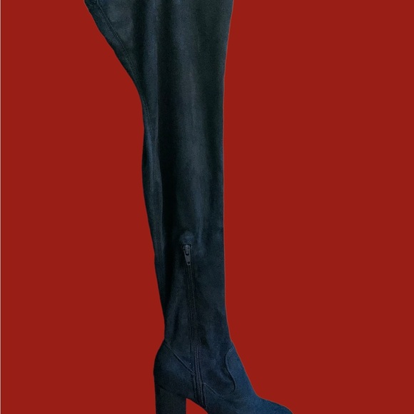 Carlos Santana Velvet Thigh High Navy Boot - Picture 8 of 16